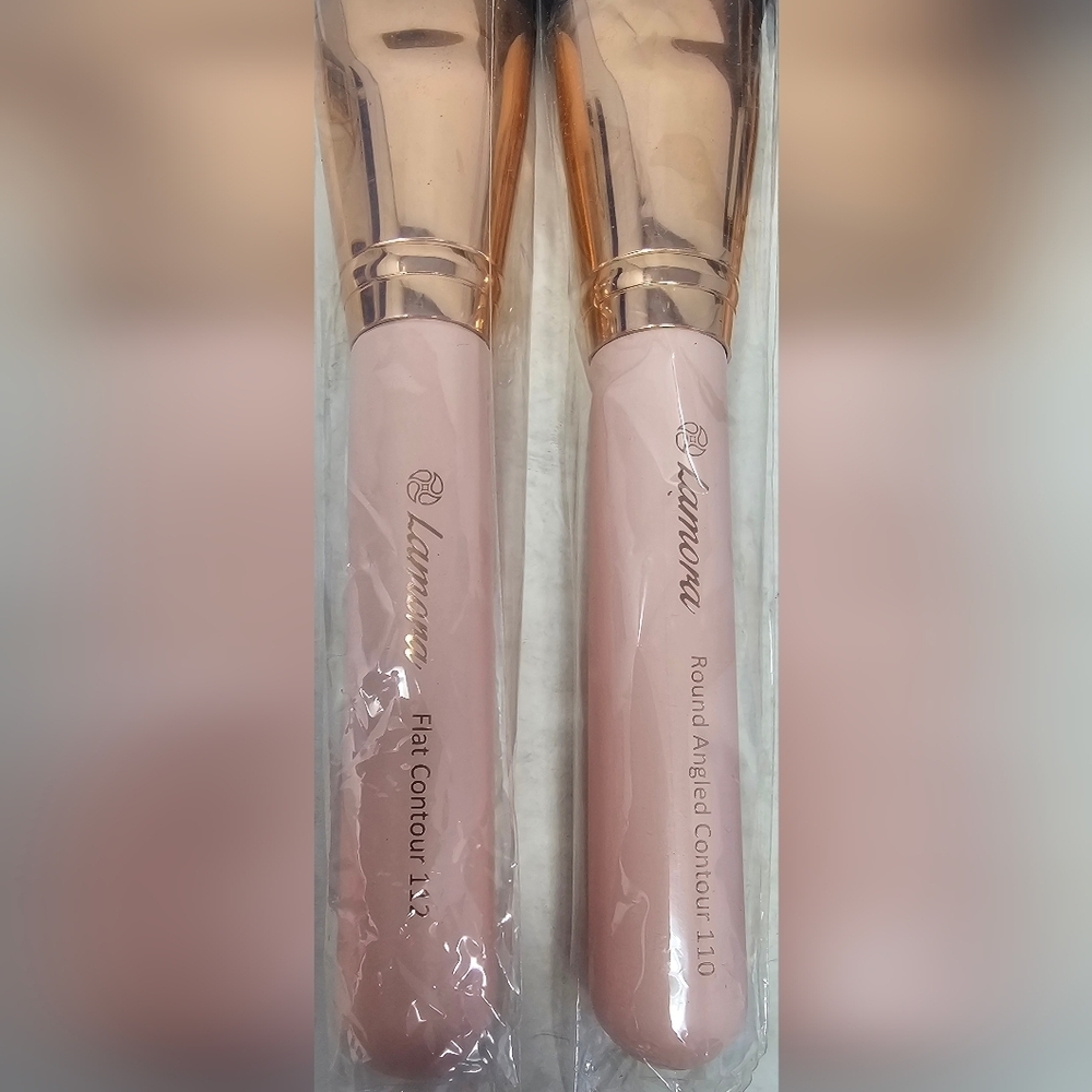 Lamora Pro Face Contour Brush Set Of 5 Contouring Sculpting & Highlighting Pink - Picture 2 of 8